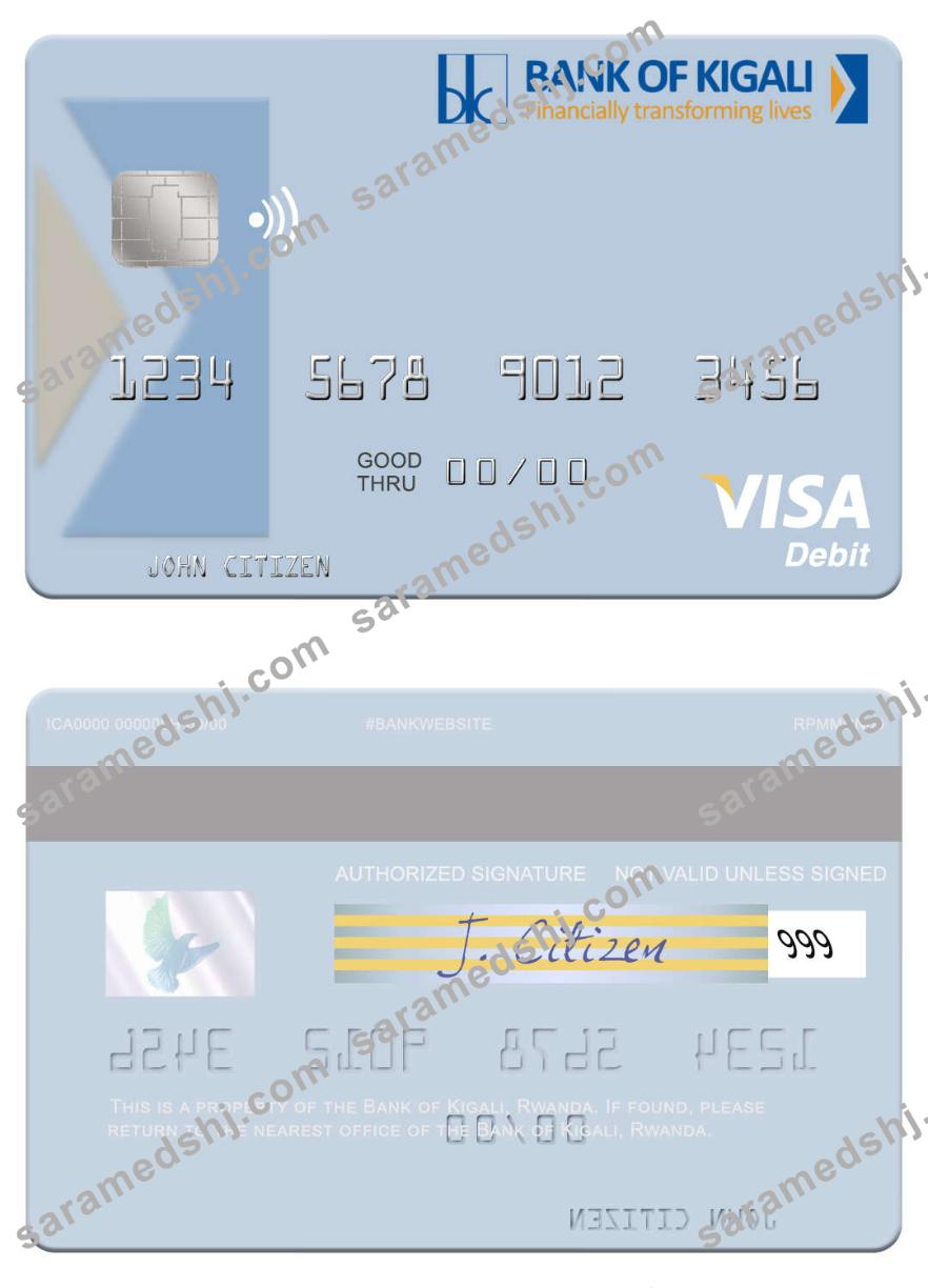 Rwanda Bank of Kigali visa debit card